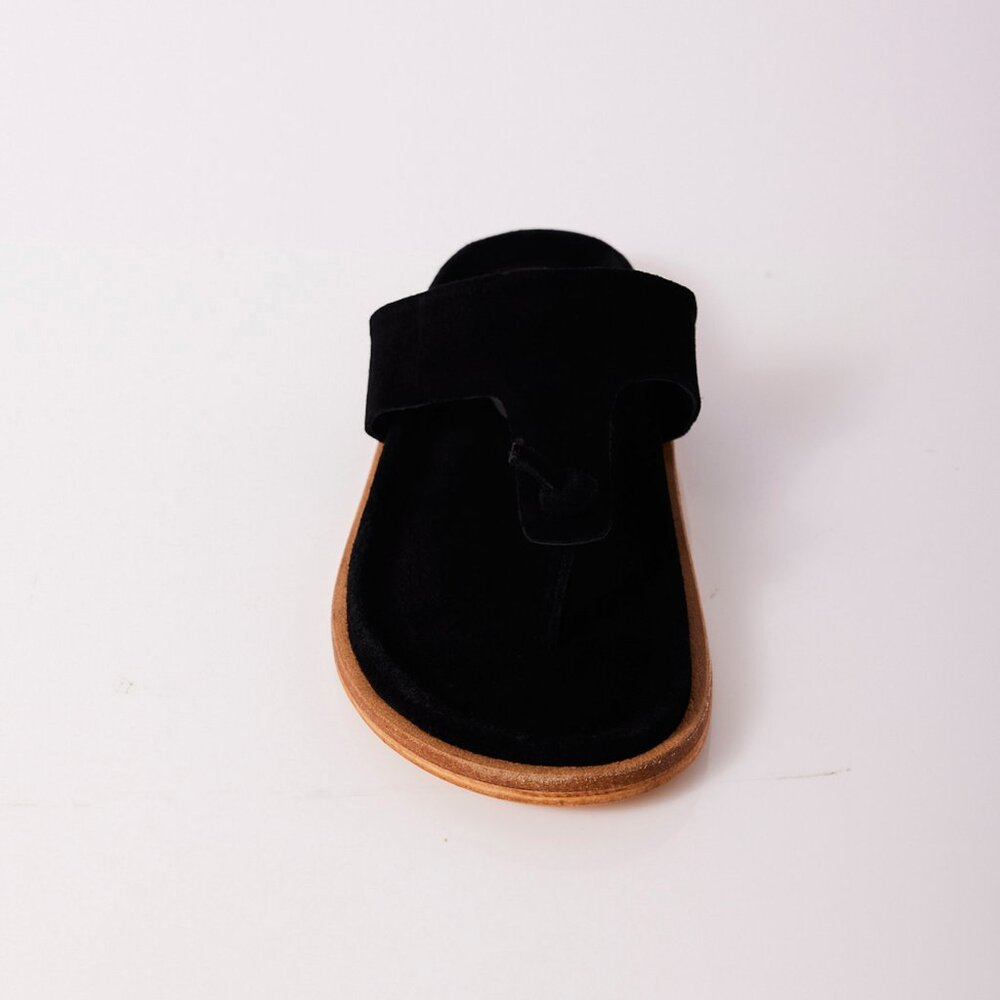 🎉LAST CHANCE🎉 FREE PEOPLE Mika Footbed Sandals / Black Suede - Picture 8 of 12
